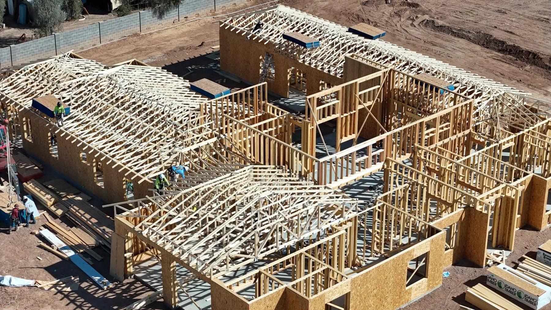 Wall and roof framing across a Quest Construction home