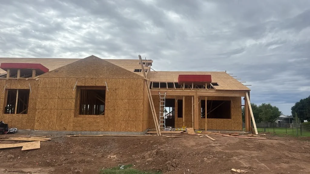 Exterior shell of a home under construction