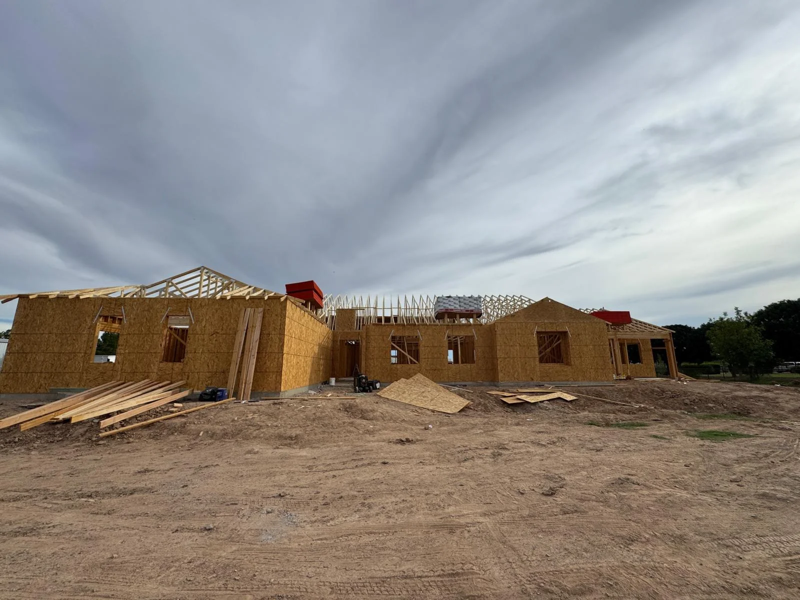 Wide view of a residential construction site