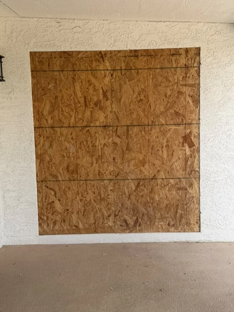 Sheathed wall opening during an interior and patio remodel