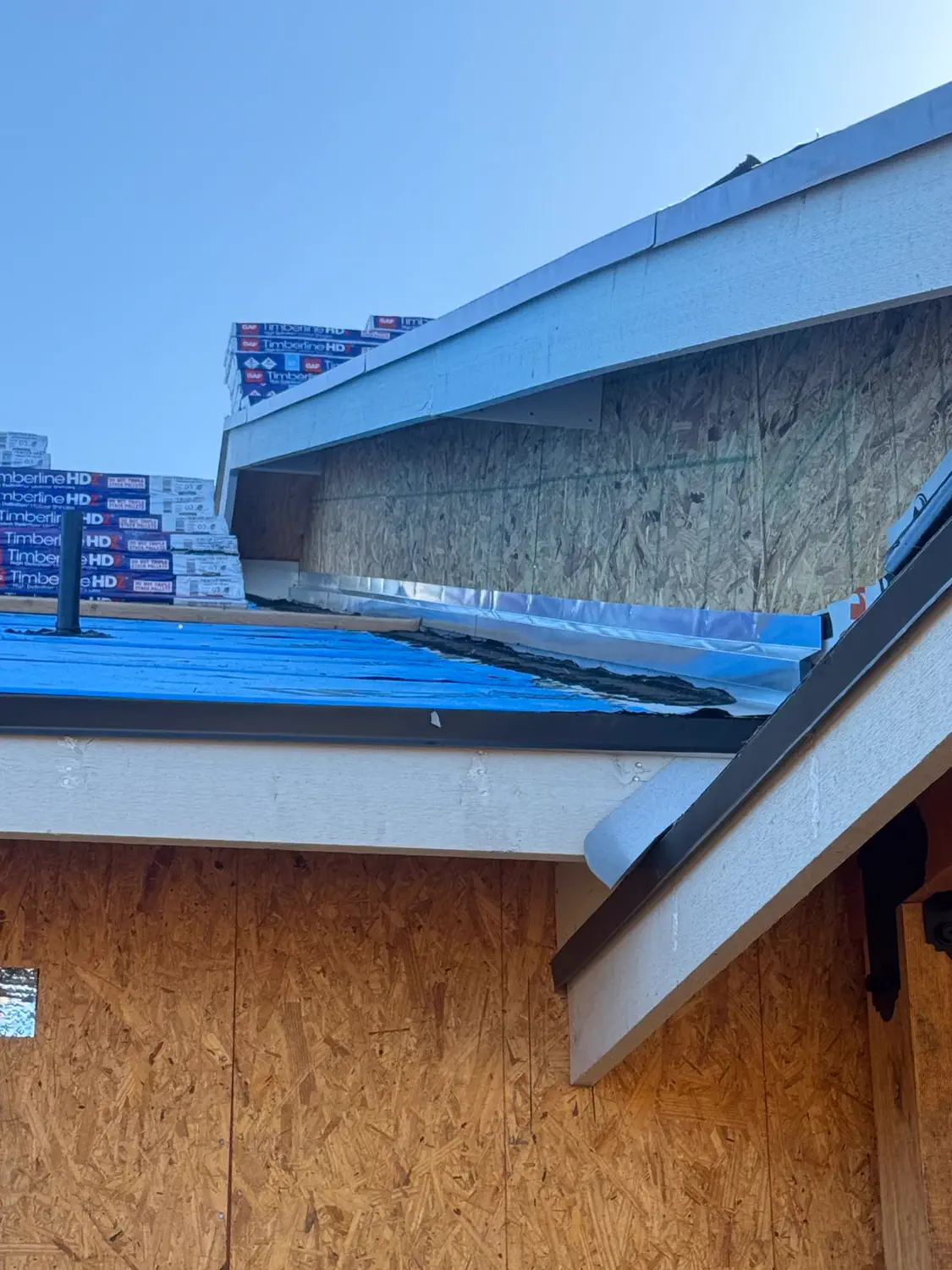 The eave and roof edge detailed before the shingles go down