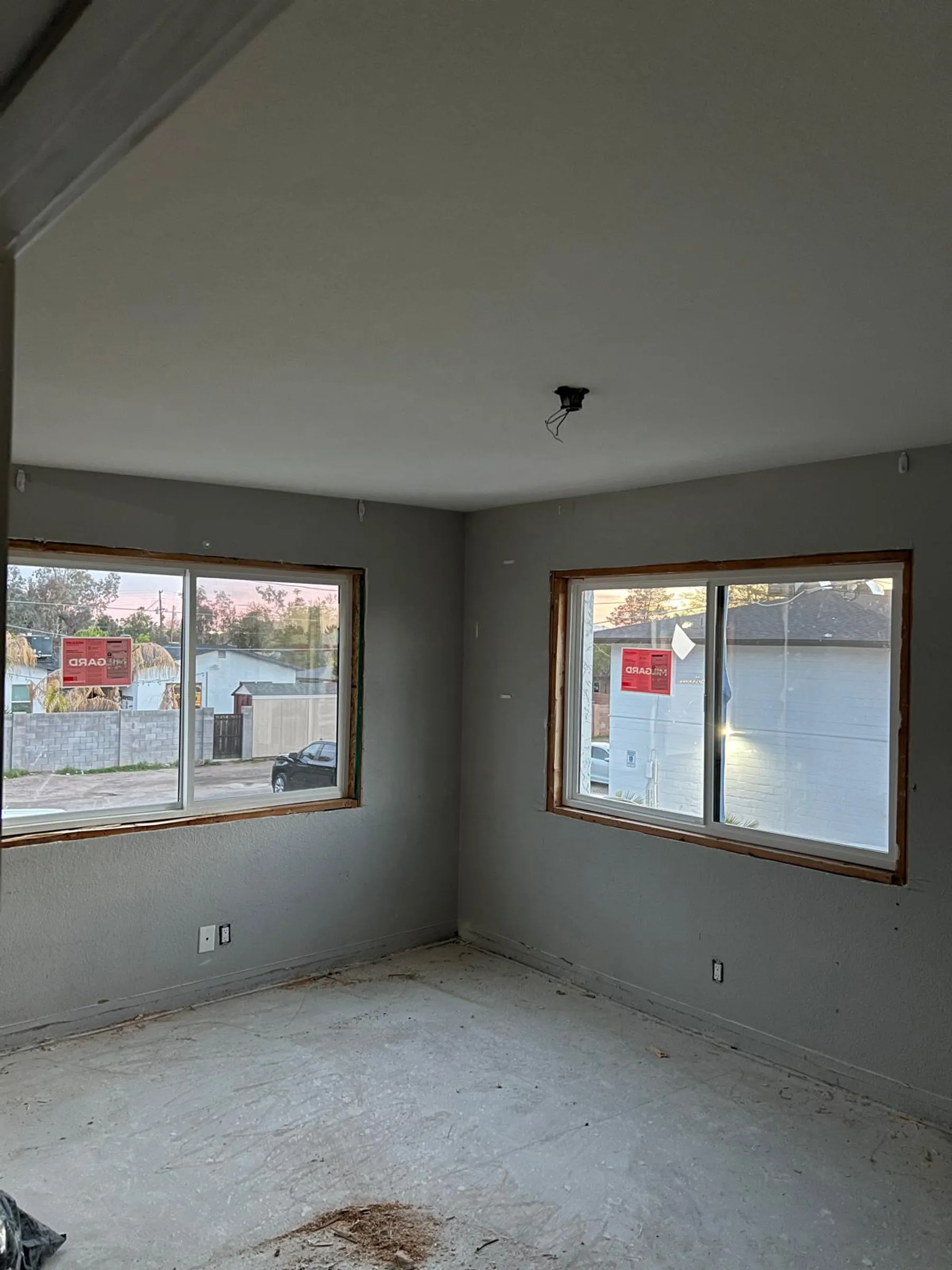 A finished interior with new windows on a Quest Construction project