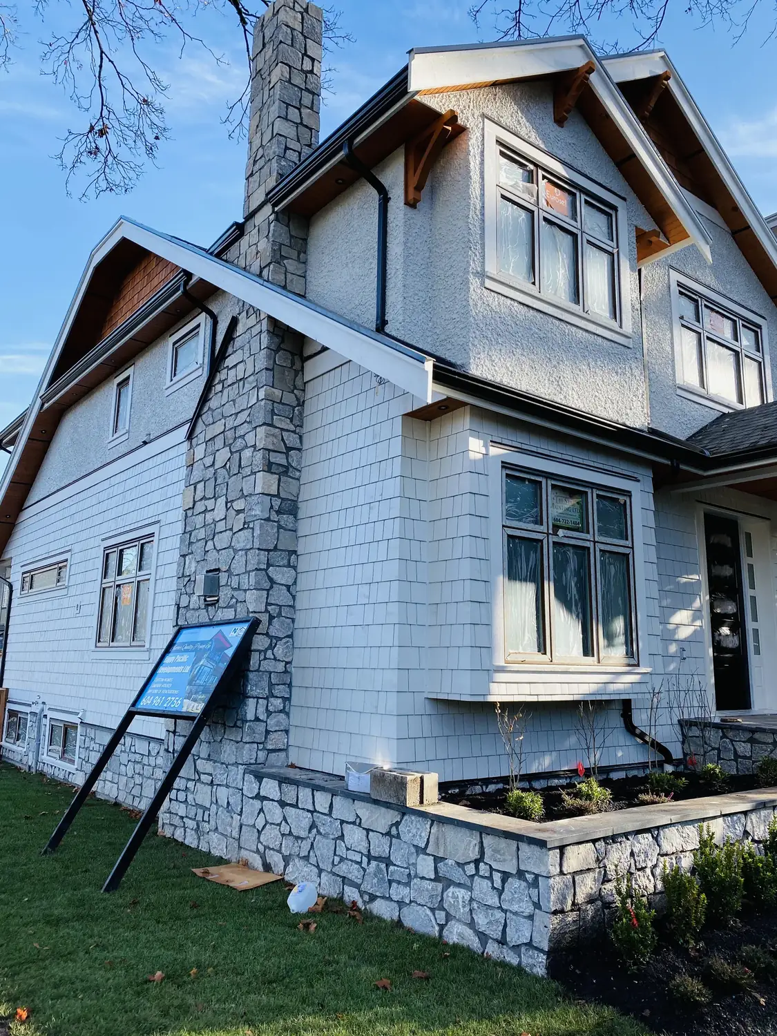 A sided elevation with the trim picked out in a second colour